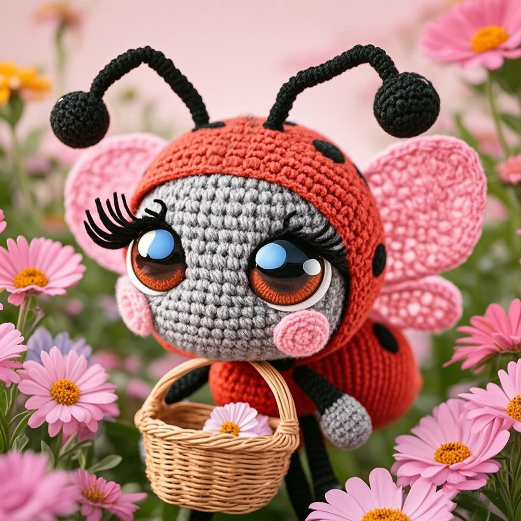 Beginner Crochet Ladybug Kit Amigurumi Diy Instructions