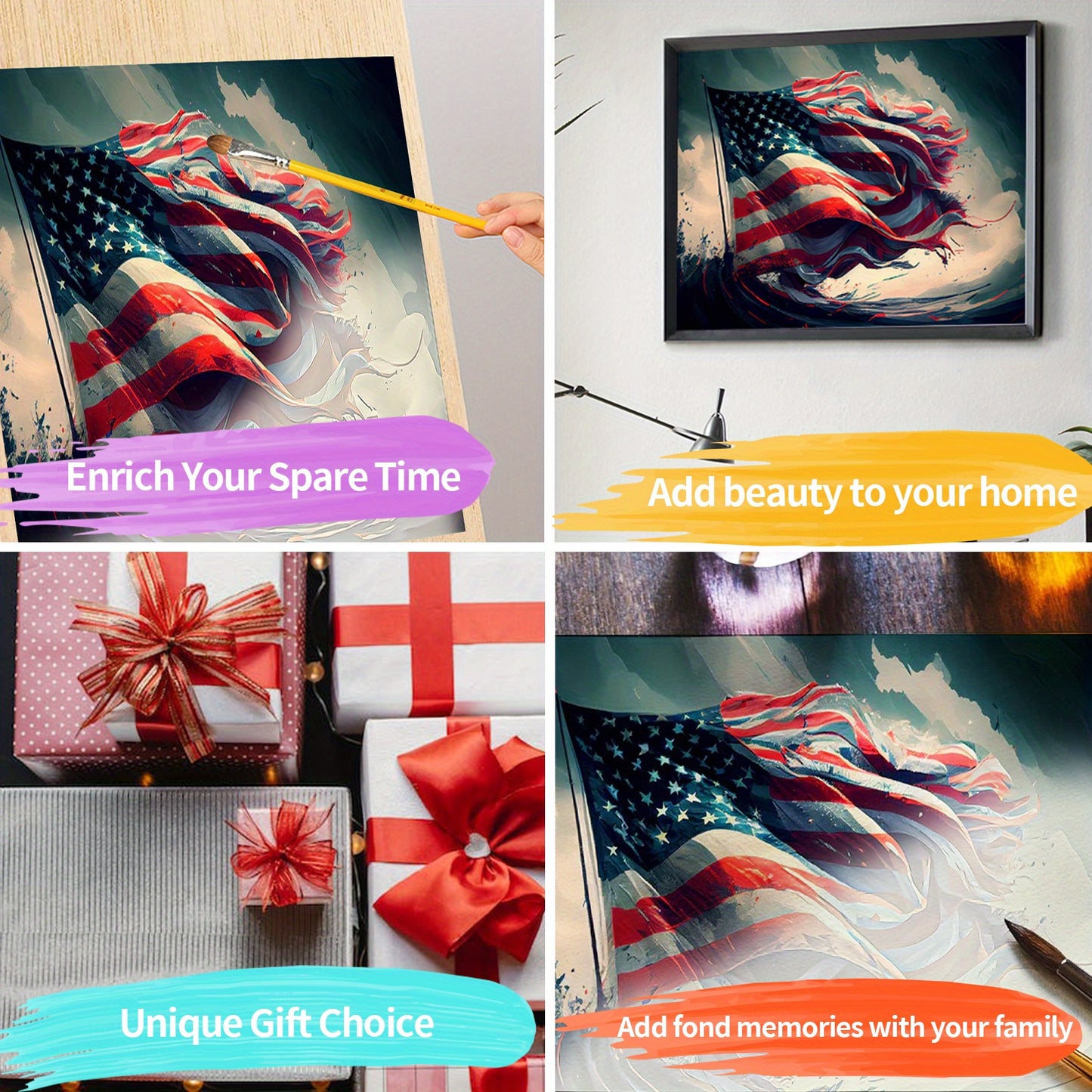 Paint By Numbers Kit For Adults 50x40cm Easy Flag Design