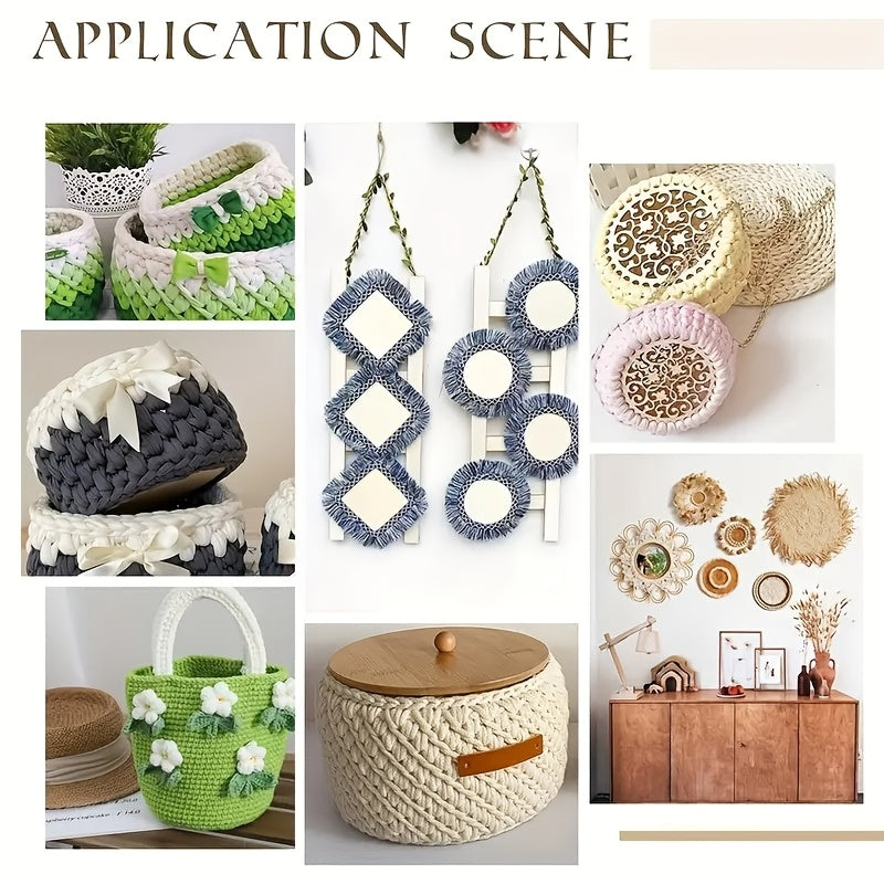 10pcs Handcrafted DIY Crochet Basket Set With Patterns And Lids
