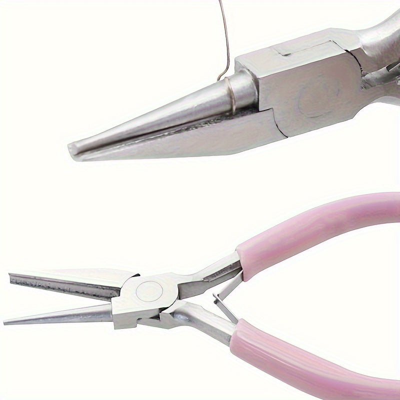 Pink Handle 5 Inch Precision Circular Concave Pliers DIY