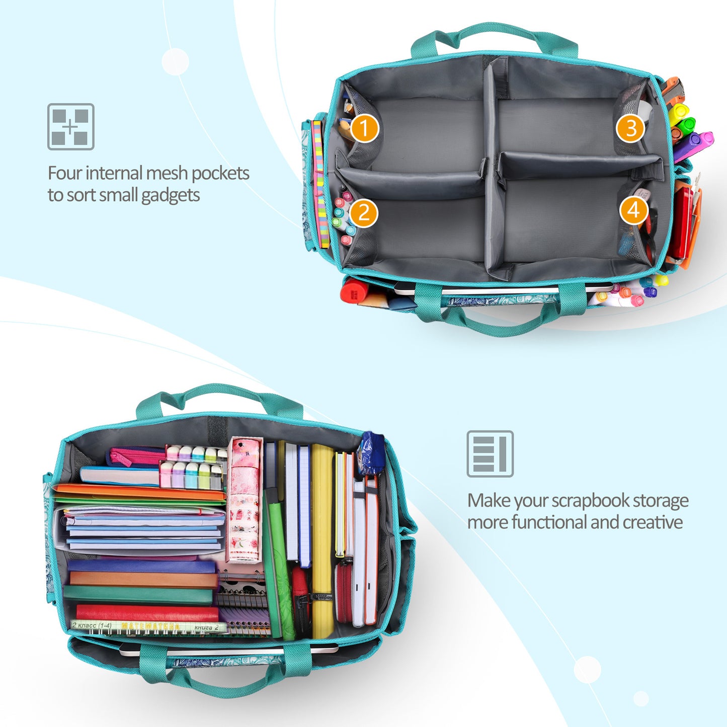 Large Fintie Craft Storage Tote for Art and Sewing Supplies