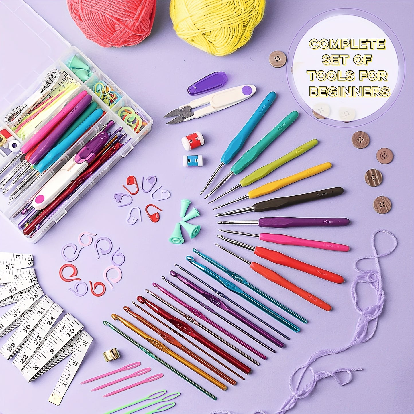 Complete Crochet Kit 73 Piece All In One Starter Bundle