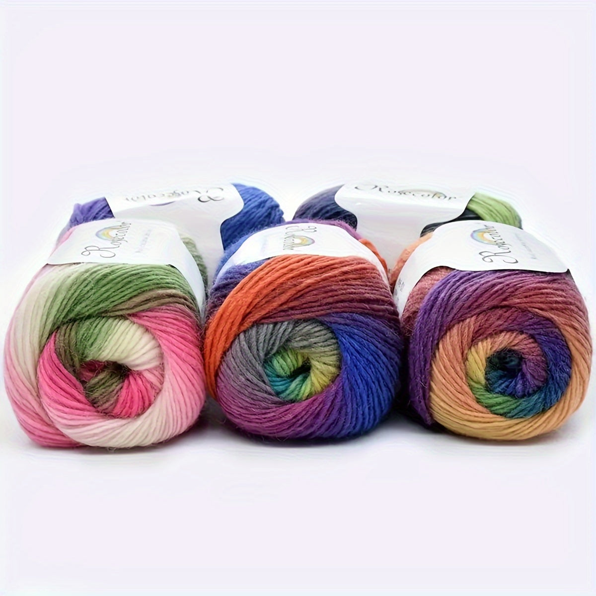 6 Pack 100 Percent Wool Yarn Gradient Green Pink For Shawls