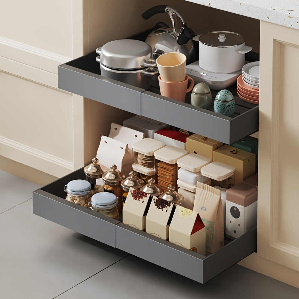 4-Drawer Heavy Duty Slide Out Cabinet Organizer 12.6-20.6