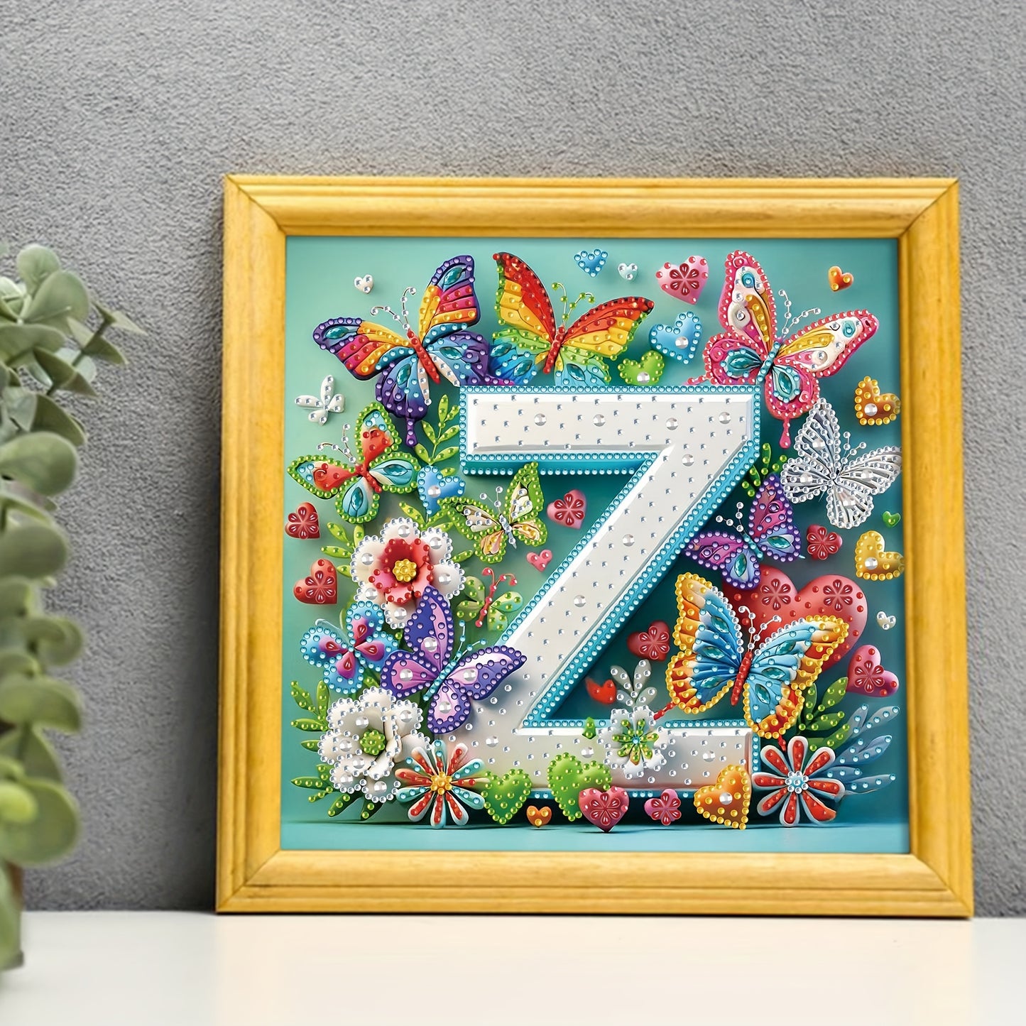 DIY Alphabet Diamond Painting Kit with Butterfly Designs