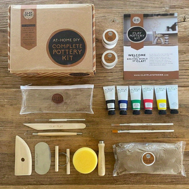 At Home Pottery Kit For Adults With Air Dry Sculpting Paint