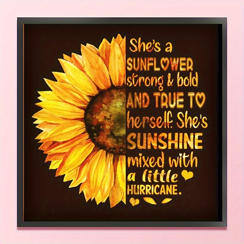 Sunflower 5D Diamond Painting Kit, Round Diamonds, DIY Art