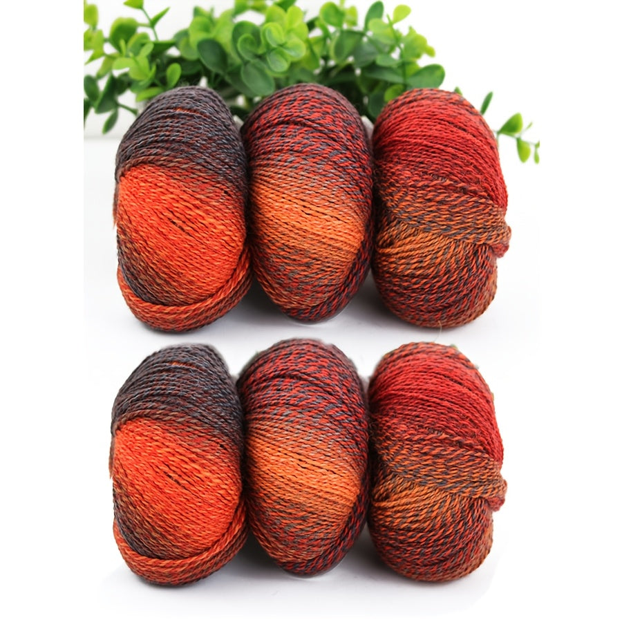 AB Gradient Wool Nylon Yarn 6pc 300g Self Stripe Crochet