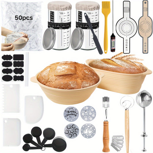 Complete Sourdough Kit With Silicone Proofing Baskets