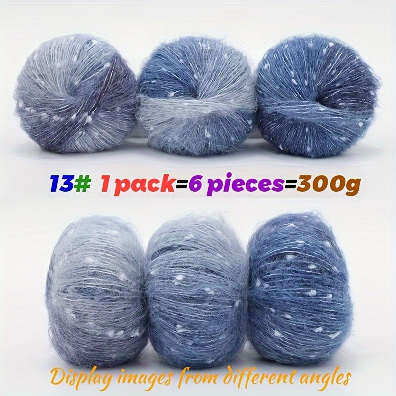 Charm Fairy Rainbow Gradient Yarn Blue Teal Ombre 300g