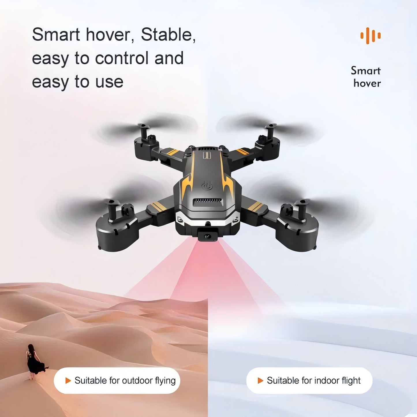 HD Dual Camera WiFi FPV Foldable Drone with 2 Batteries