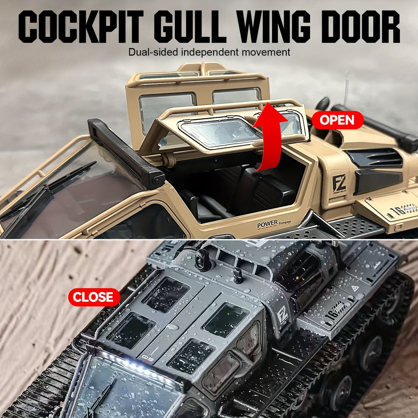 RC Tracked Tank Remote Control Offroad Car With LED Lights