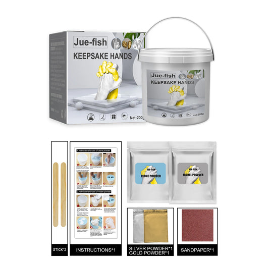 Jue-Fish DIY Air Dry Clay Kit for Kids Handprint Keepsakes