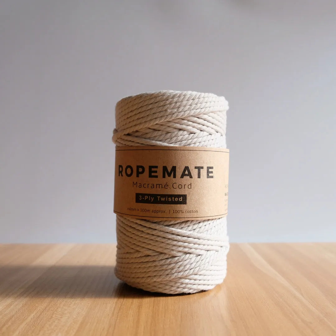 RopeMate Premium Soft Cotton Cord for DIY Macrame Bags 4MM 100M