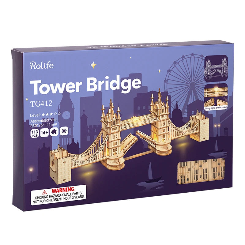 Robotime 3D Wood Puzzle London Tower Bridge Model Kit