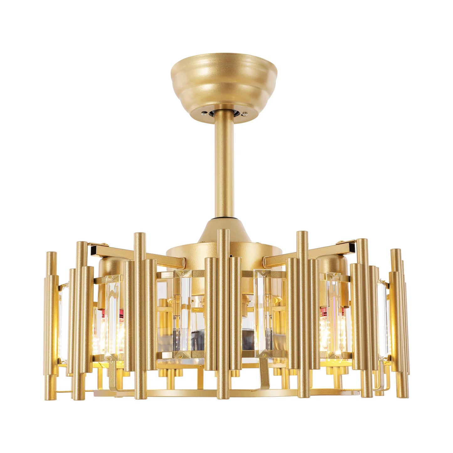 Modern Gold Ceiling Fan With Light Remote 35dB Quiet 5 Blade For Bedroom Living Room 3 Speed Timer