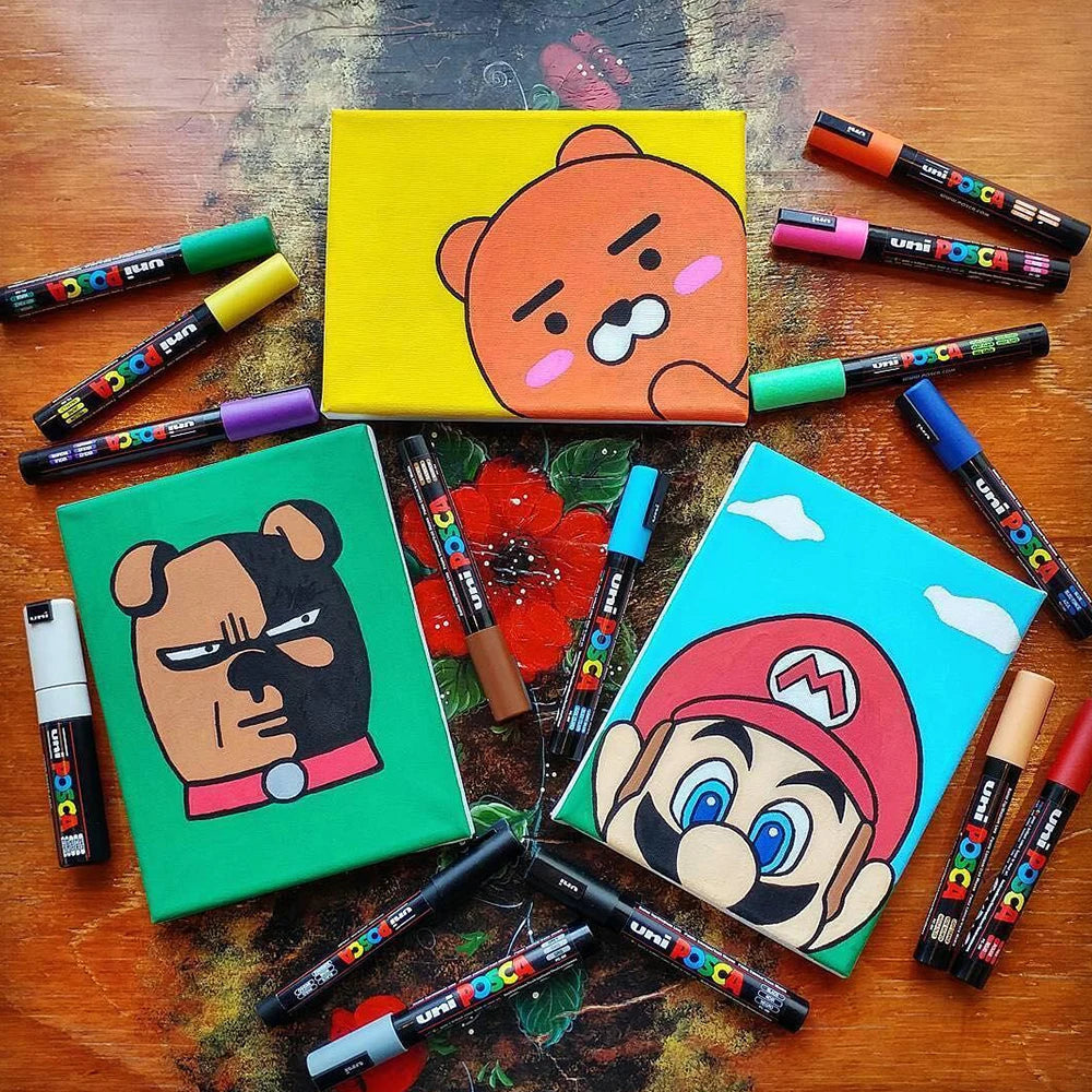 16 Color Japan UNI POSCA Marking Pens Set for Art and Crafts