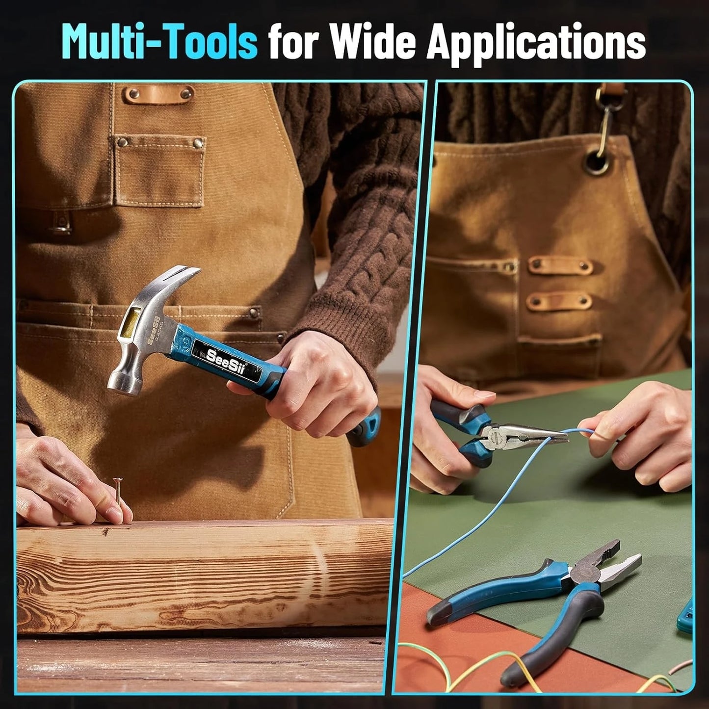 Seesii 21V Cordless Drill Kit 230 Pcs For Home Repair