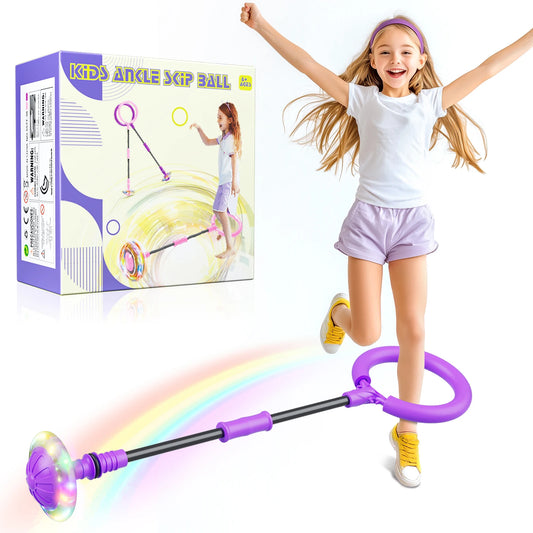 Purple Ankle Skip Ball For Kids Portable Colorful Swing Ball