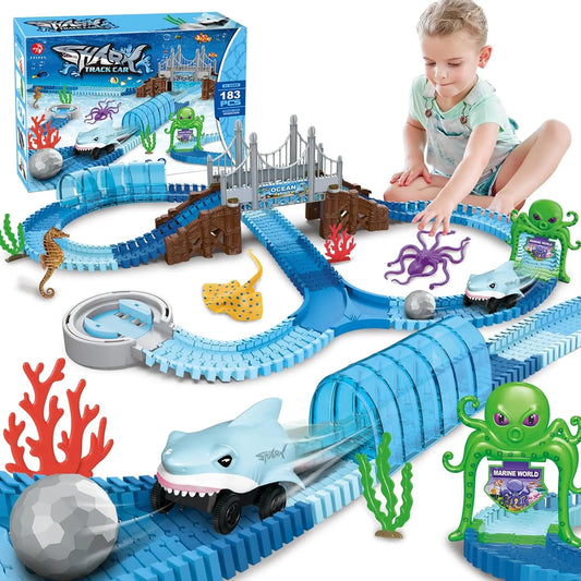 VATOS Shark Race Car Toy Set for Boys and Girls Age 3 Plus