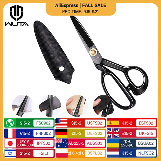 Wuta Professional Leather Cutting Scissors Sharpness