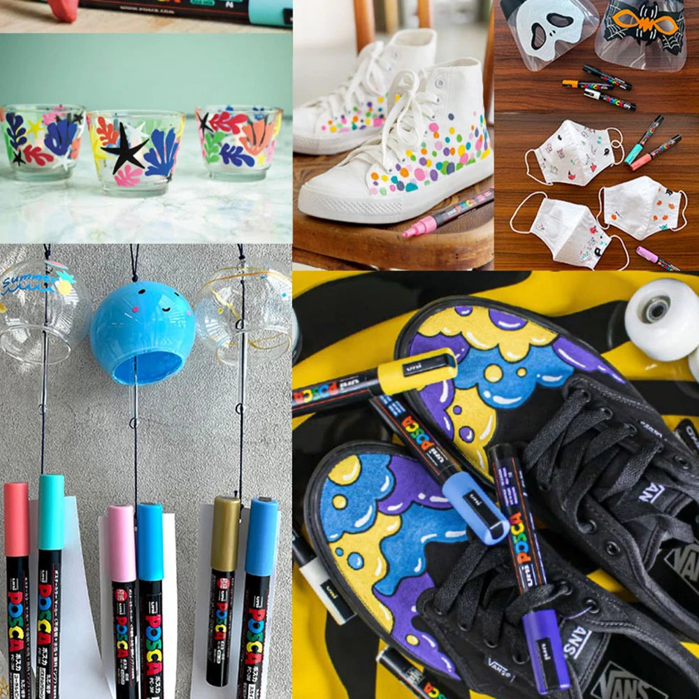 16pcs UNI POSCA Markers Set High Quality Acrylic Paint Pens