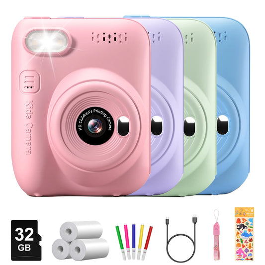 Instant Print Camera for Kids 32MP HD Digital Fun