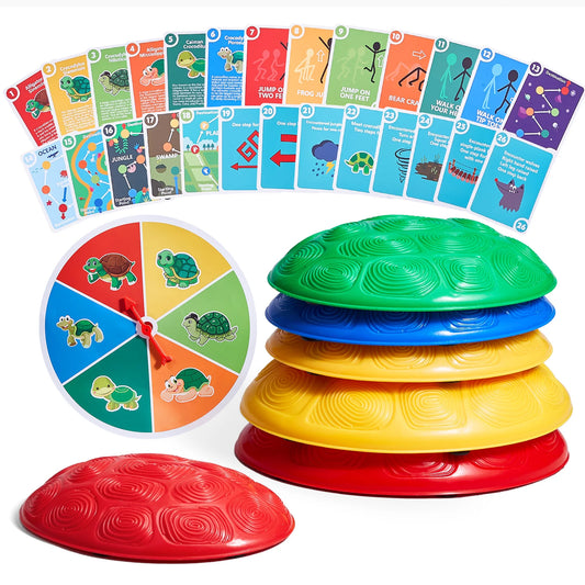SucceBuy 6 Piece Kids Turtle Balance Stepping Stones
