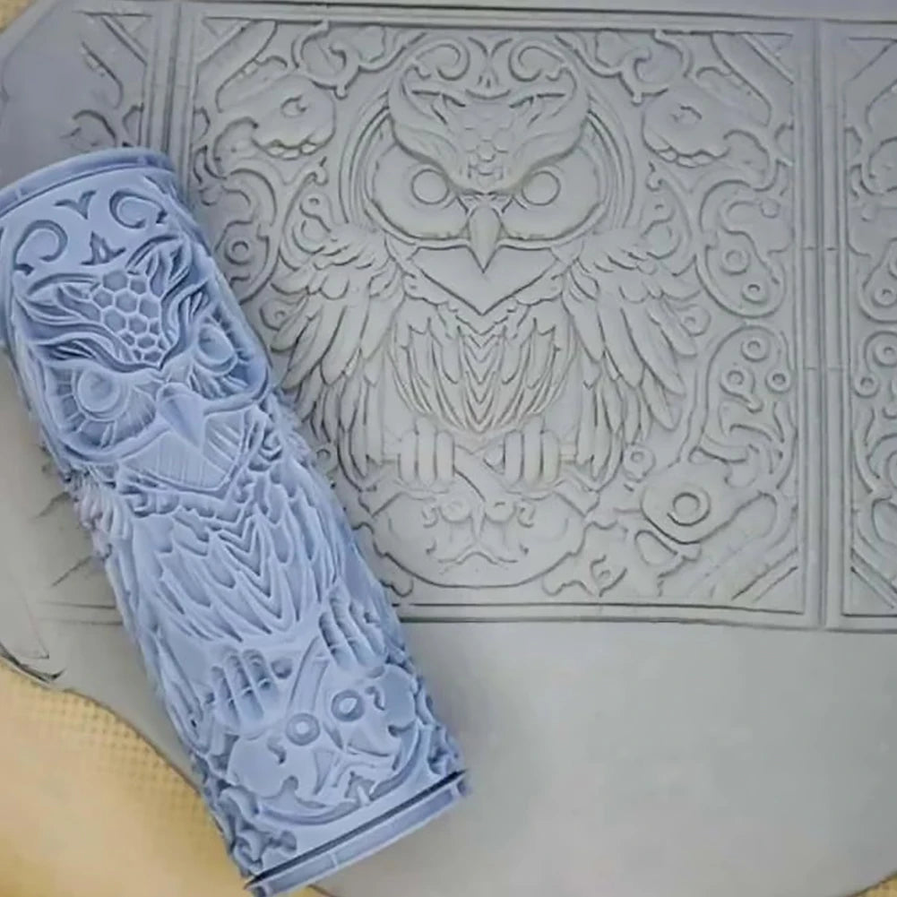 Owl Sun Clay Texture Roller For Resin Polymer Clay Embossing