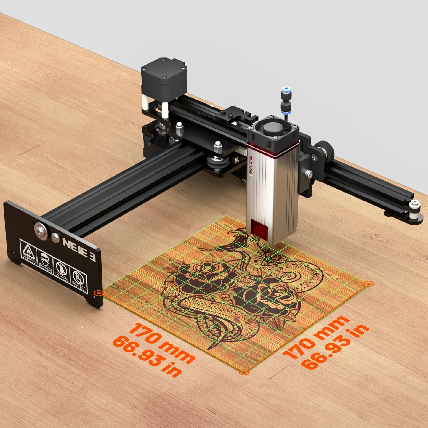 NEJE 5 Portable 40W-80W Wood Engraver Cutter with Bluetooth App