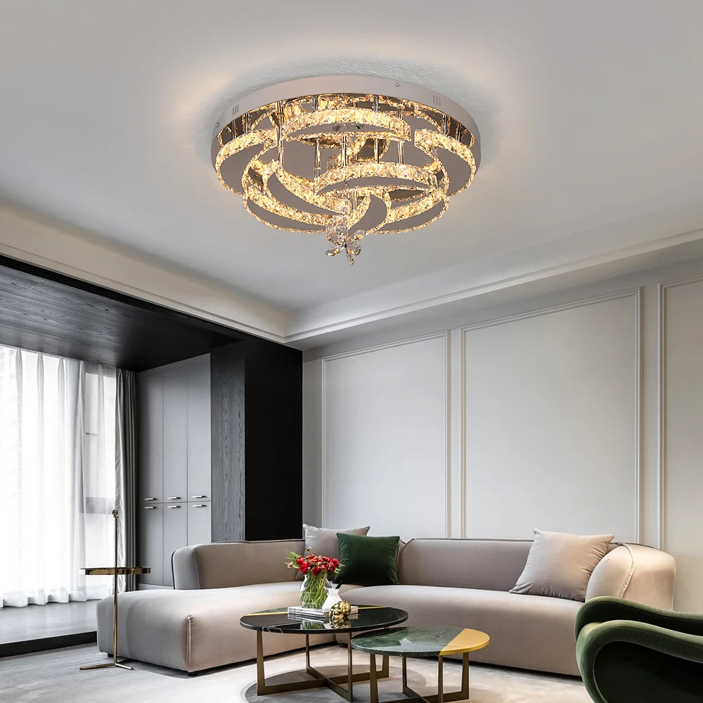 K9 Crystal Chandelier LED Pendant Light for Living Room
