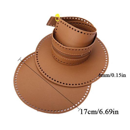 3Pcs Round Bottom Bag Base Set for PU Leather DIY Crochet Bags