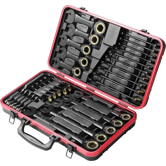 True Mechanic 30 Piece 120T SAE Metric Ratcheting Wrench Set