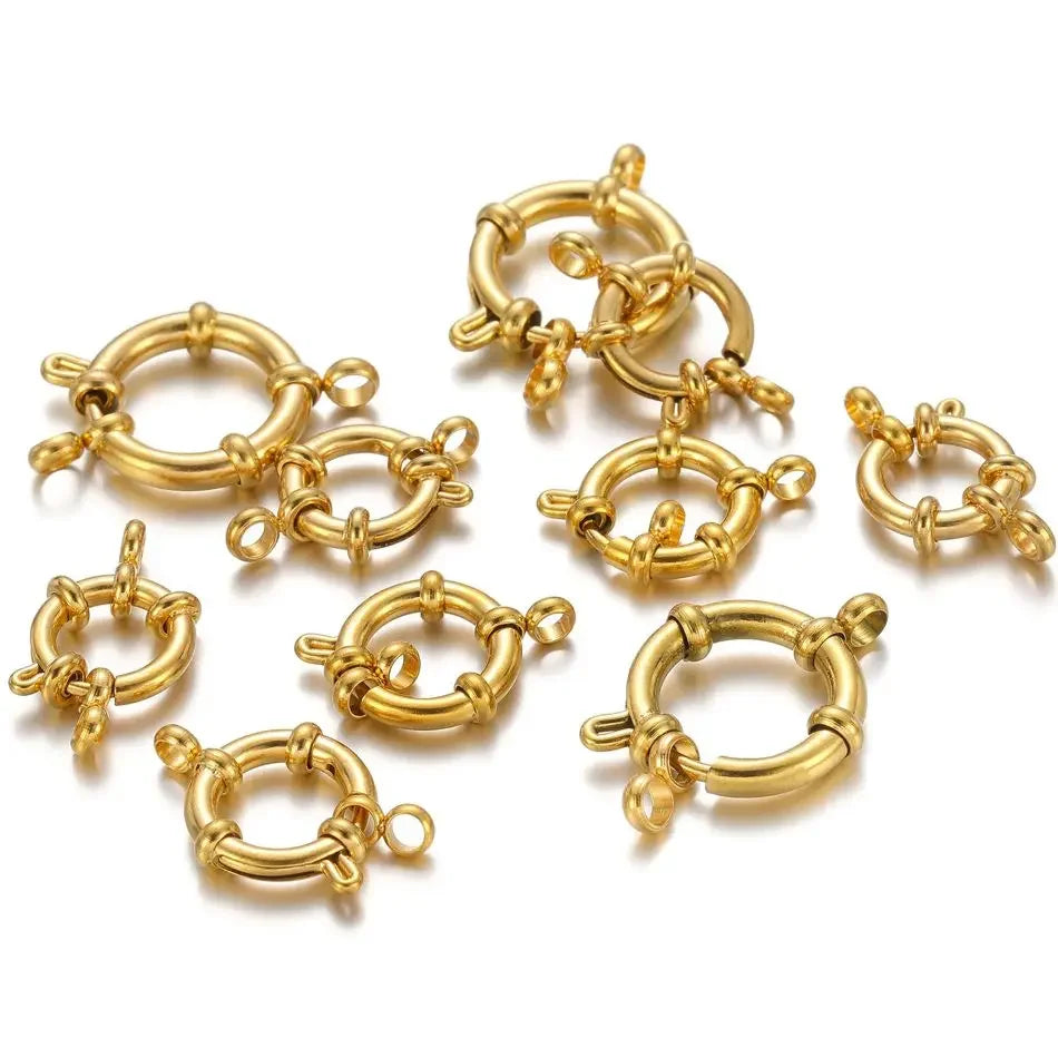 4pcs Gold Stainless Steel Spring Clasps for DIY Jewelry Making
