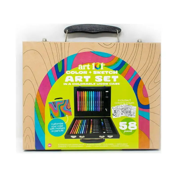 Art 101 58 Piece Multifunctional Art Set with Colorable Case