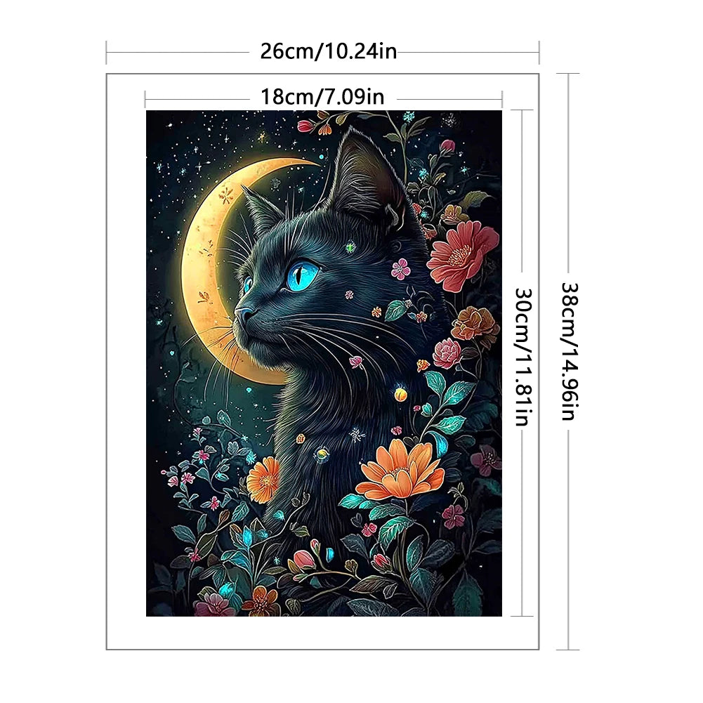Cat Cross Stitch Kit 11Ct Eco Cotton Thread 28X38Cm