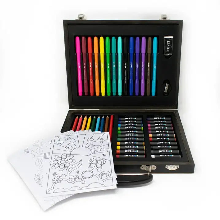 Art 101 58 Piece Multifunctional Art Set with Colorable Case