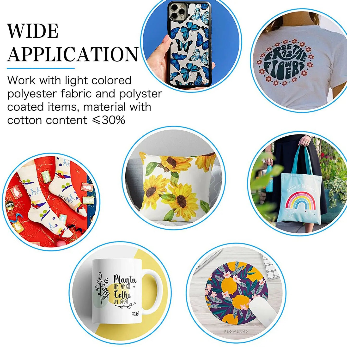 HTVRONT 150 Sheets A4 Sublimation Paper for Inkjet Printing
