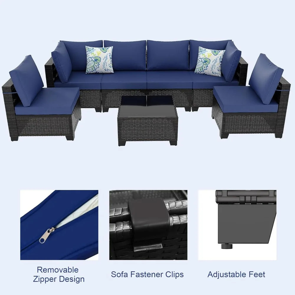 Outdoor Rattan Sectional Sofa Set for Garden and Patio
