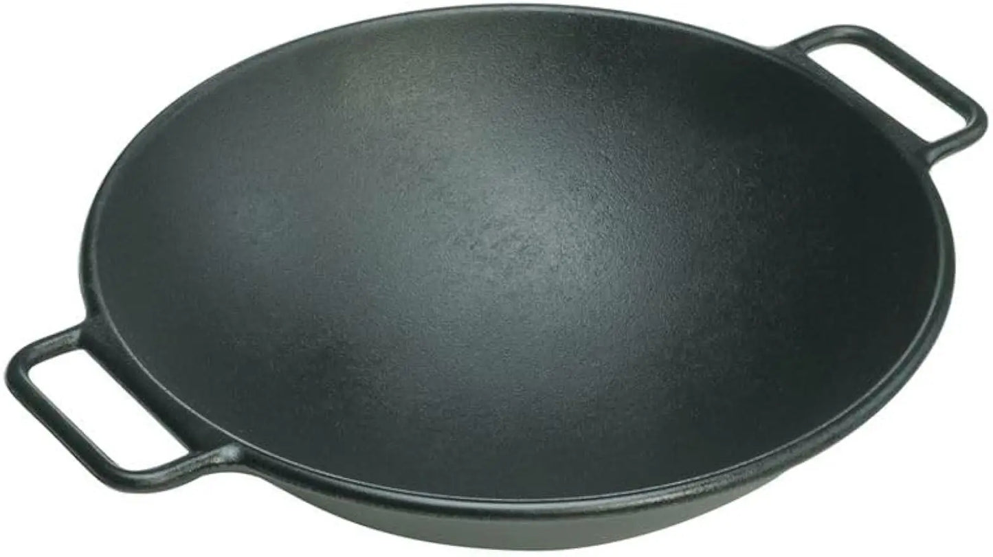 14 Inch Seasoned Cast Iron Wok for Modern Kitchens Design Forward