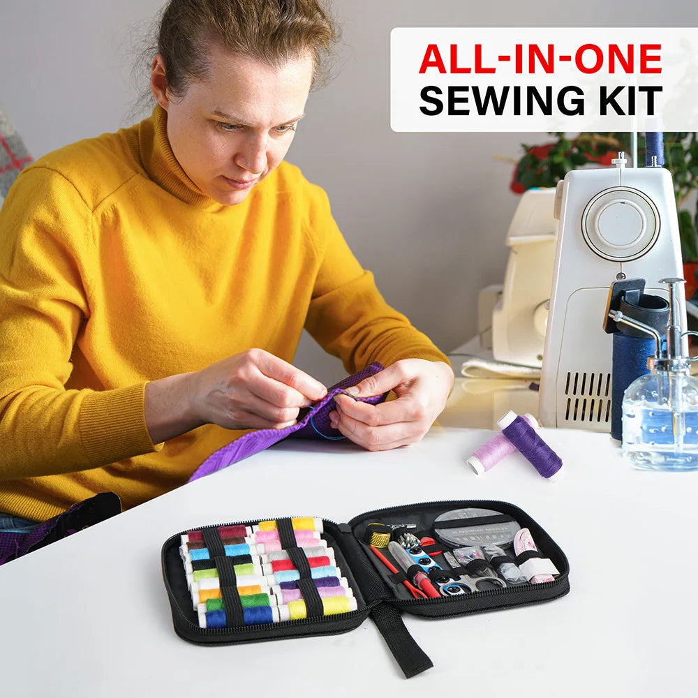 Portable Mixed Color Sewing Kit for Travel and Everyday Repairs