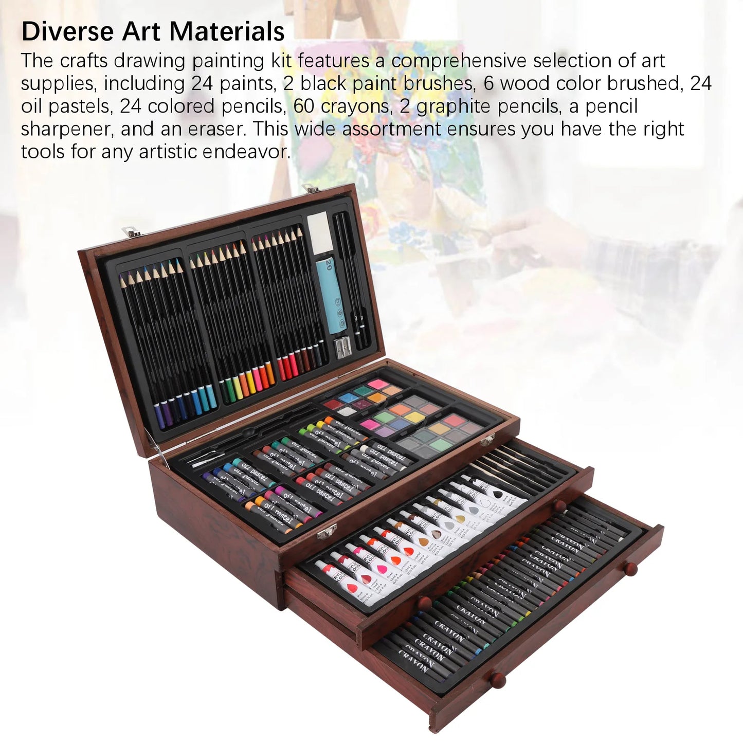 Wooden Art Set Multifunctional Painting and Drawing Kit