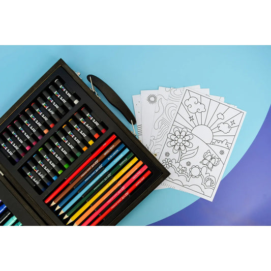 Art 101 58 Piece Multifunctional Art Set with Colorable Case