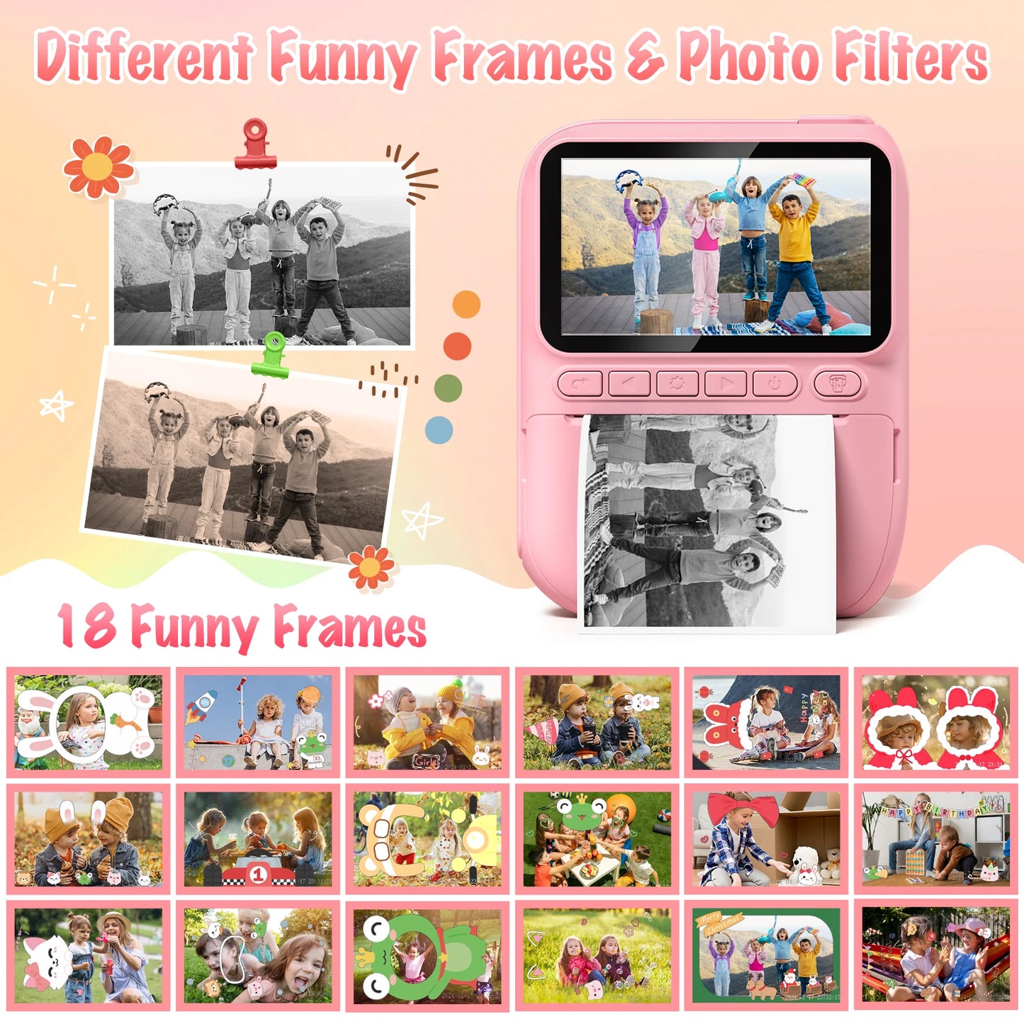 Instant Print Camera for Kids 32MP HD Digital Fun