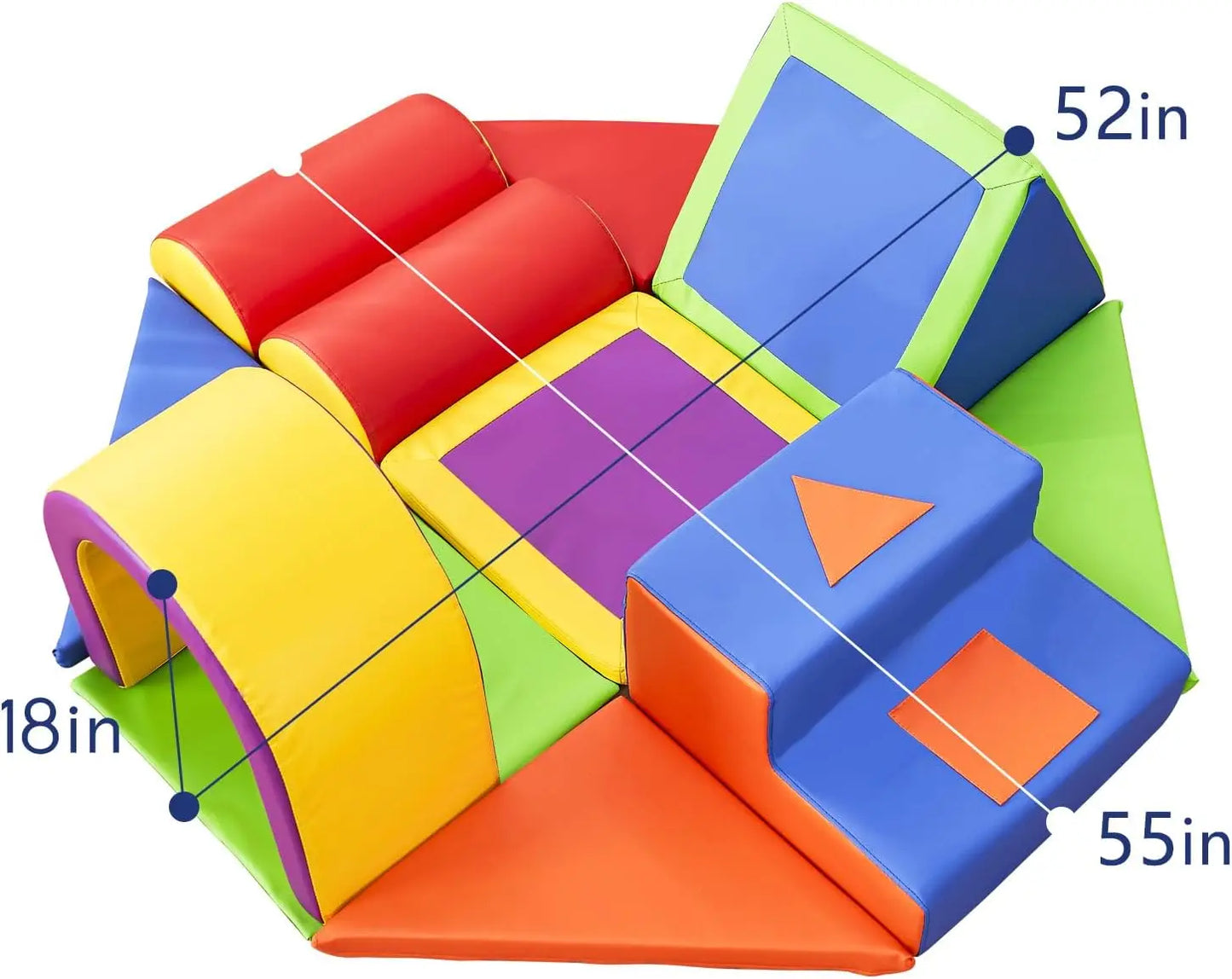 Indoor Foam Climbing Blocks 11 Piece Set For Toddlers