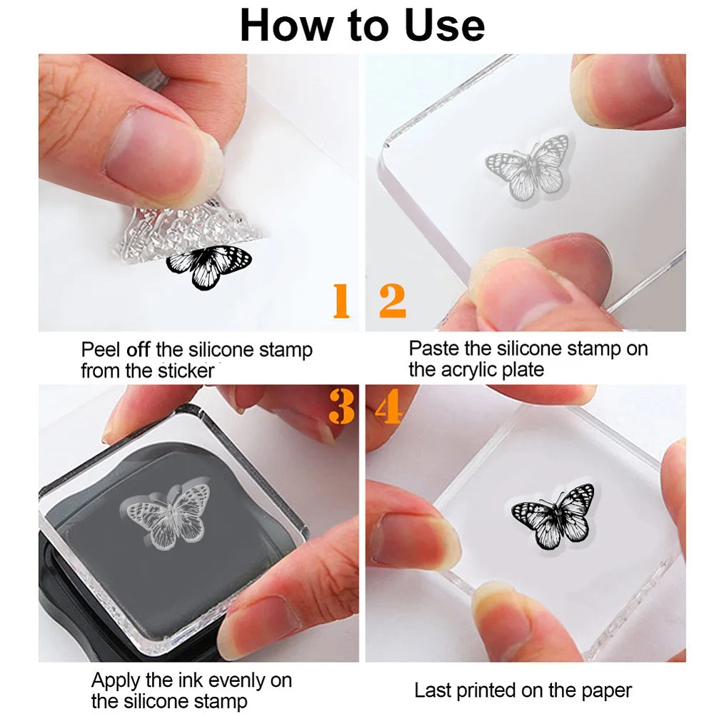 Custom Summer Theme Insect Clear Stamps for Scrapbooking