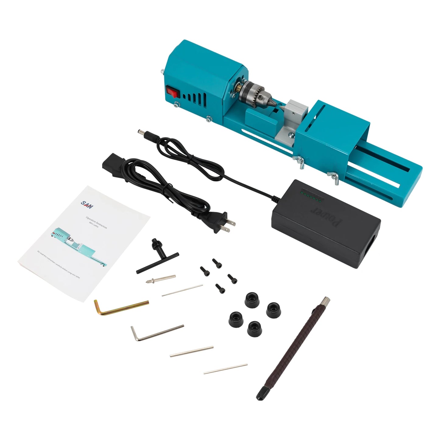 Mini Rust-Resistant Wood Lathe Machine for Engraving and Milling