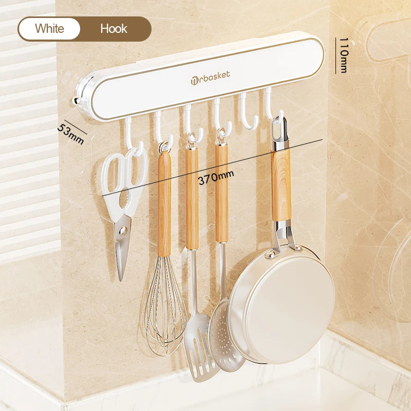 Wall Mounted Suction Cup Kitchen Shelf Storage Rack