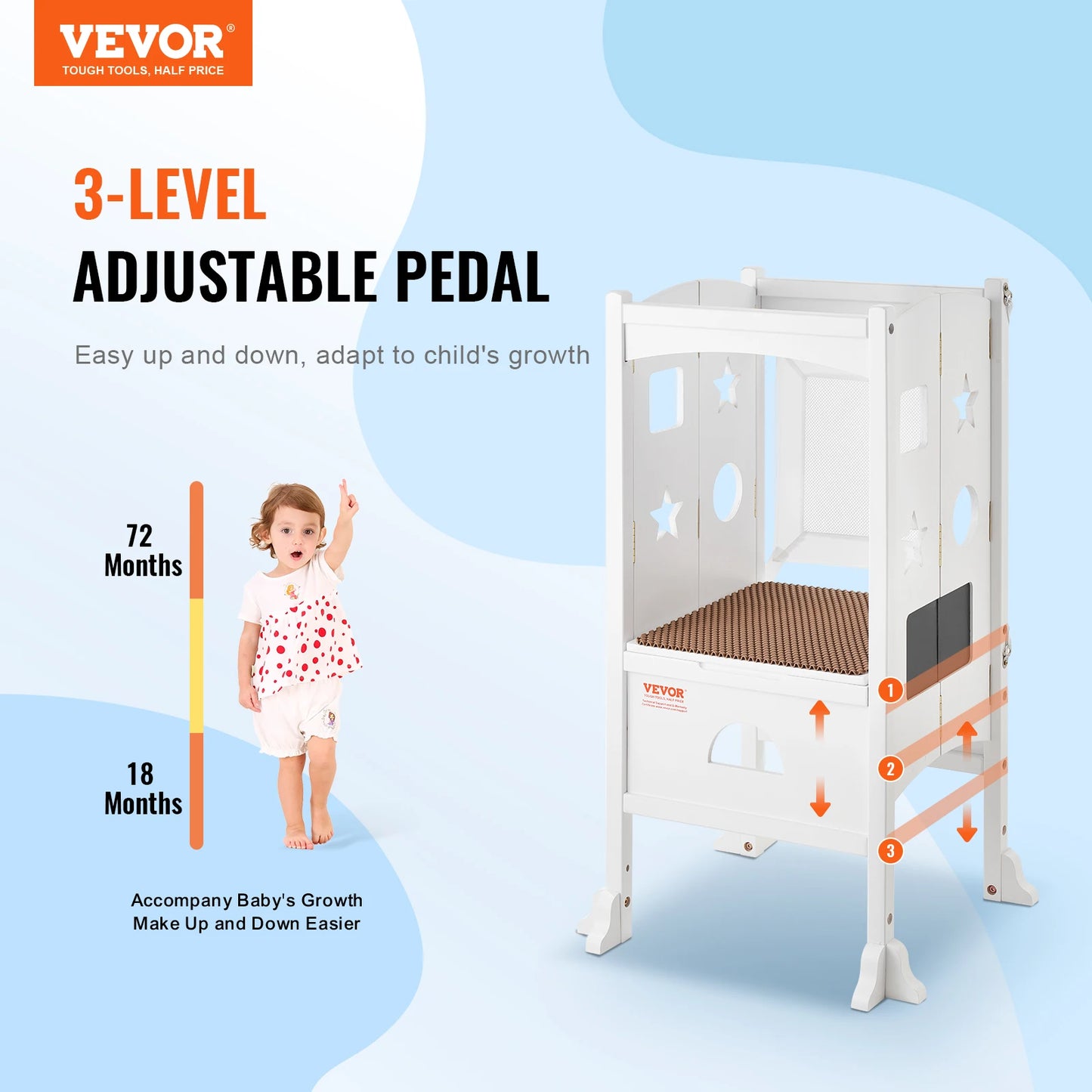 Tower Step Stool Foldable For Kids With Adjustable Height