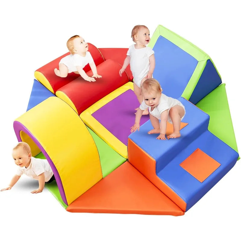 Indoor Foam Climbing Blocks 11 Piece Set For Toddlers